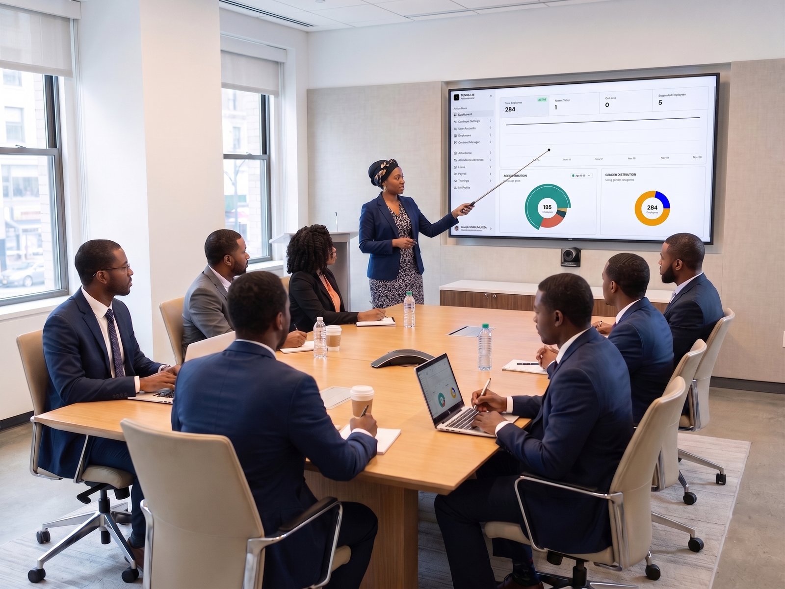 Team presenting eJabo in a meeting